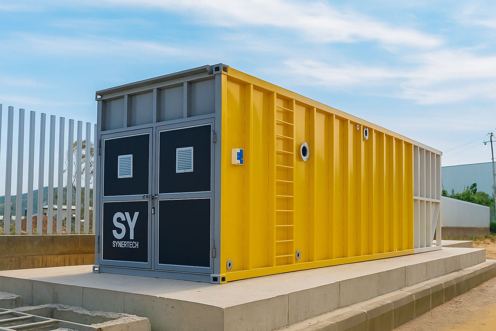 planta de tratamiento de aguas residuales contenerizada terminando de instalar - ver detalles